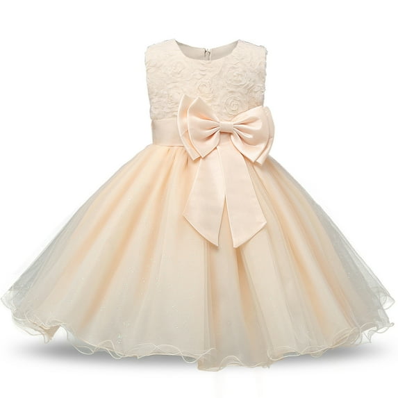 PEYAN 2-9T 3D Flower Girl Sequins Lace Dress for Kids Wedding Bridesmaid Pageant Party Prom Formal Ball Gown Princess Puffy Tulle Dresses