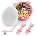 thumbnail image 1 of PEYAN Baby Suction Bowls Silicone Baby Feeding Set - Bowls + Lid + Straw + Spoon + Fork, 1 of 7