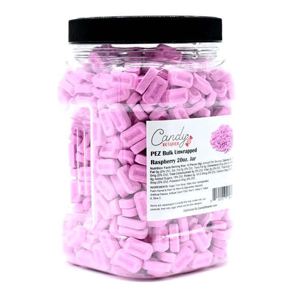 PEZ Bulk Unwrapped Candy Refill 20oz Jar (Raspberry)