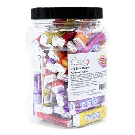 PEZ Bulk Wrapped Candy Refill 1Lb Jar (Assorted)