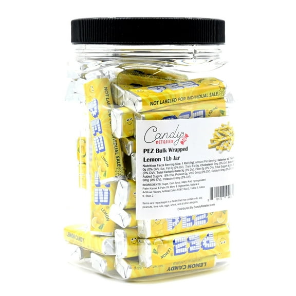 PEZ Bulk Wrapped Candy Refill 1Lb Jar (Lemon)