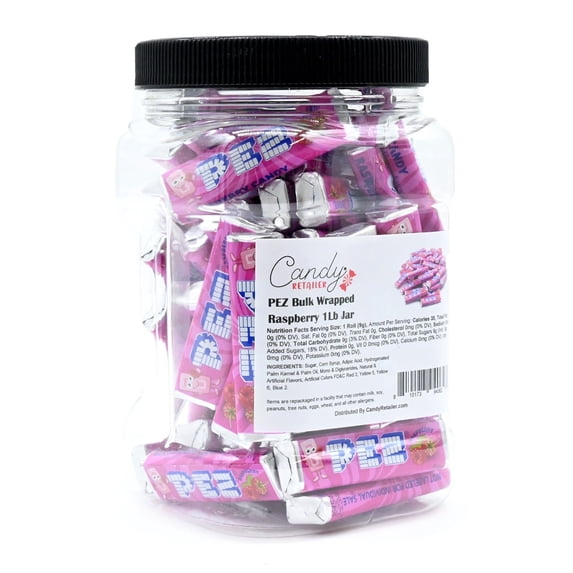 PEZ Bulk Wrapped Candy Refill 1Lb Jar (Raspberry)
