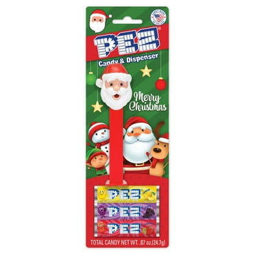 PEZ Candy Christmas Santa,1 Candy Dispenser Plus 3 Rolls Assorted Candy, I Count, 0.87 oz