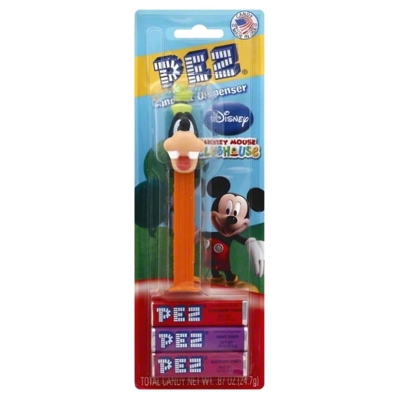PEZ Candy Disney Mickey & Friends Assortment, 1 Candy Dispenser Plus 3 Rolls Assorted Fruit Candy, 1 Count, 0.87 oz