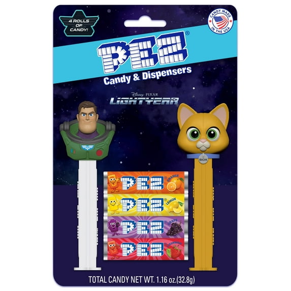 PEZ Candy Lightyear 2 Dispensers Plus 4 Rolls Assorted Fruit Candy, 1 Count, 1.16 oz
