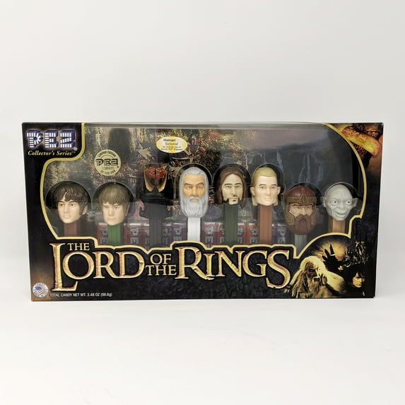 PEZ Candy Lord of the Rings Gift Set, 8 Candy Dispensers Plus 12 Candy Refills, 1 Count, 3.48 oz