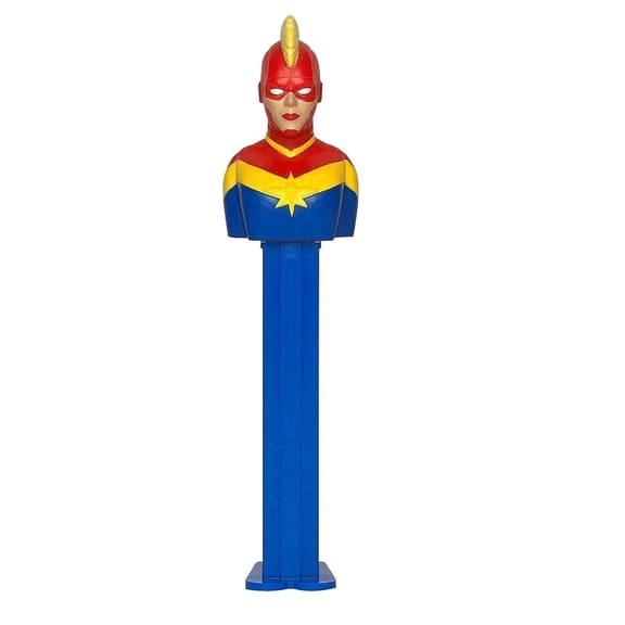 PEZ Captain Marvel Candy Dispenser: Captain Marvel Pez Candy Dispenser | Dispenser With Candy Refills | Marvel Party Favors, Grab Bags, Goodie Bags