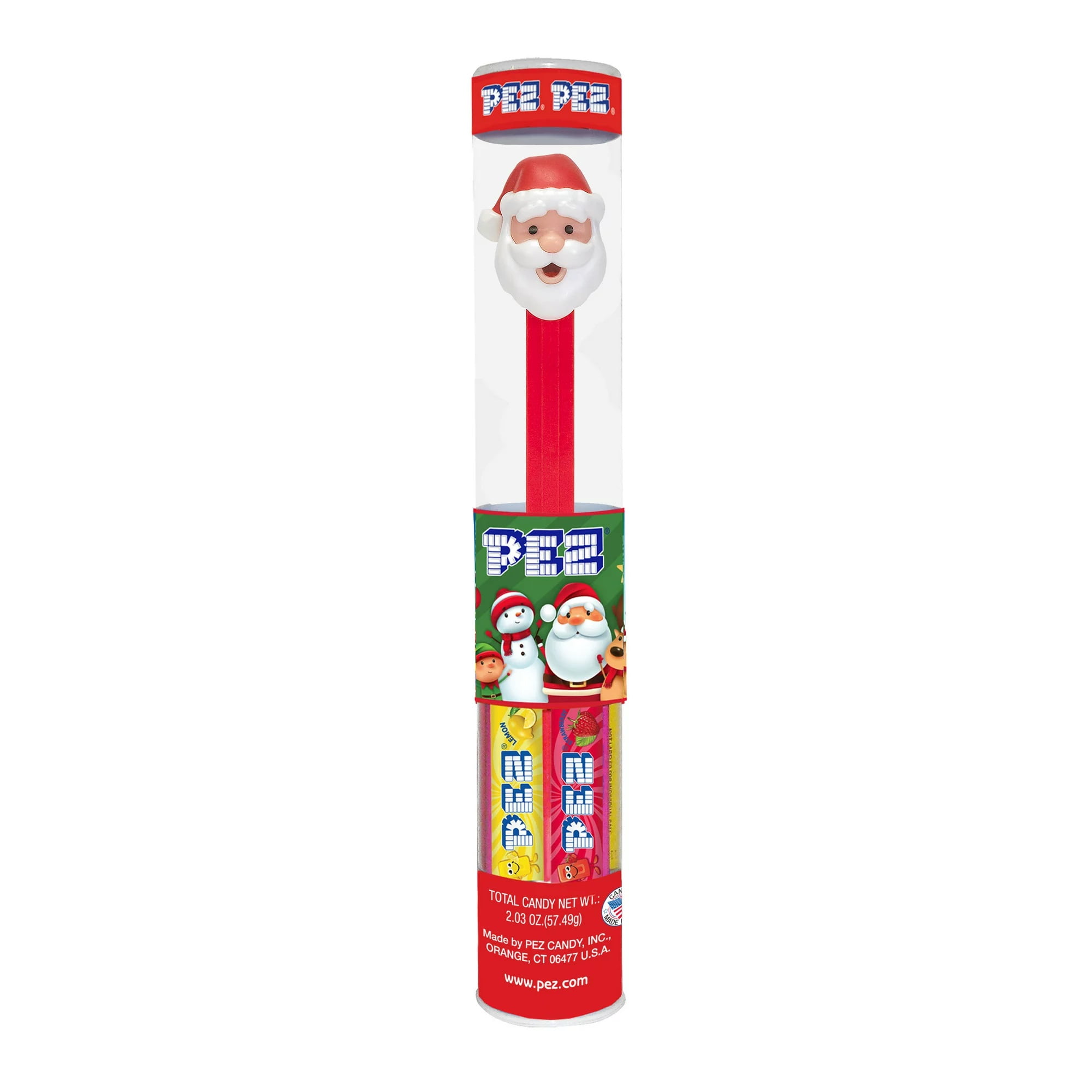 PEZ Christmas Collection Christmas Holiday Candy Dispenser Tube, 7