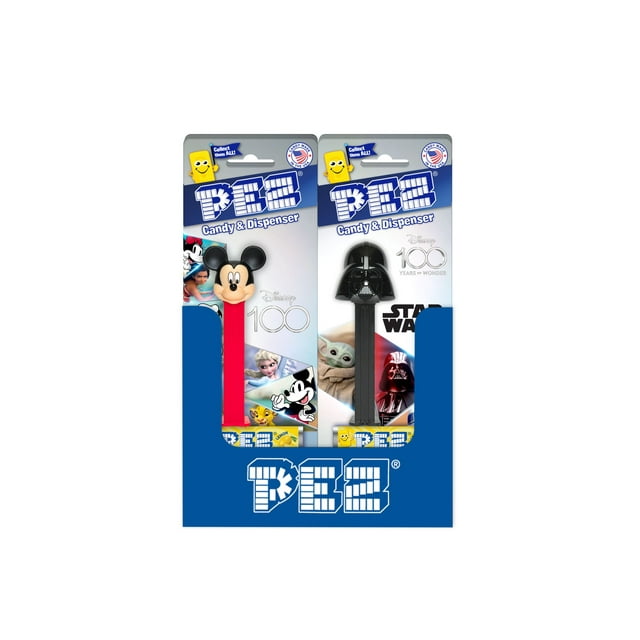 PEZ Disney 100 Assortment Collection Candy Dispenser, 0.87 Ounce Blister Pack - 12 Count Display Box
