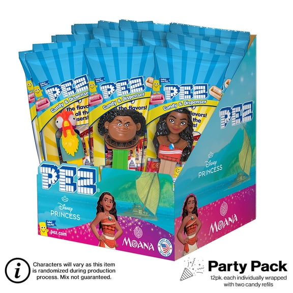 PEZ Disney's Moana Party Pack, 12 Pack - Each Individually Wrapped