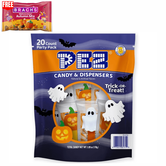PEZ Halloween Candy Party Bag, 20 Count