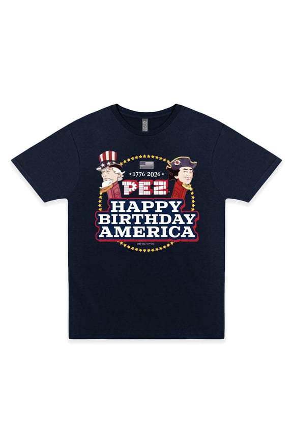 PEZ® Happy Birthday America T-Shirt – 1776–2026 Patriotic Tee | America 250 Celebration, 3X-Large