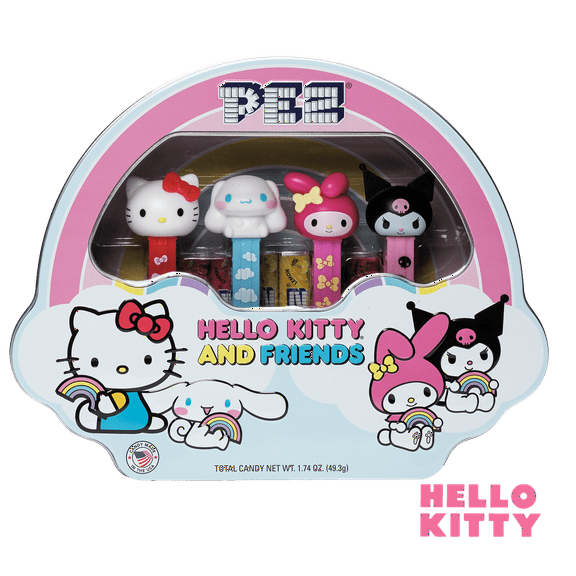 PEZ Hello Kitty Gift Tin, Four Dispensers and Six Candy Refills in Collectible Tin