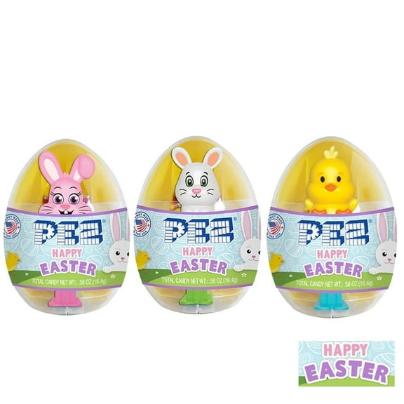 PEZ Mini Easter Egg with Mini Dispenser and Two Candies (Rabbit)