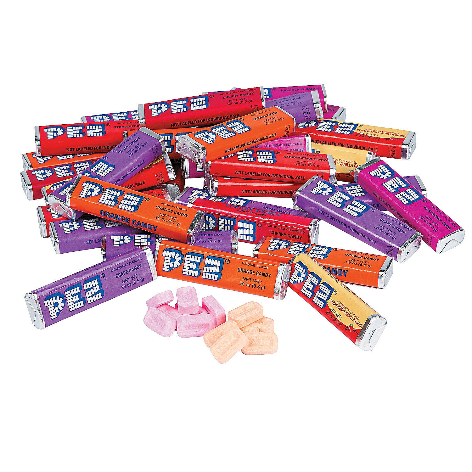 PEZ ORIGINAL Fruit Flavored Retro Candy Candies Refill 4 Sticks