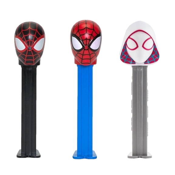 PEZ Spiderman Candy Dispenser Gift Set | Spider-Man, Ghost Spider, and Miles Morales PEZ Dispensers | Spiderman Dispensers Candy Gift With EXTRA Candies Refills | Spiderman Party Favors, Grab Bags