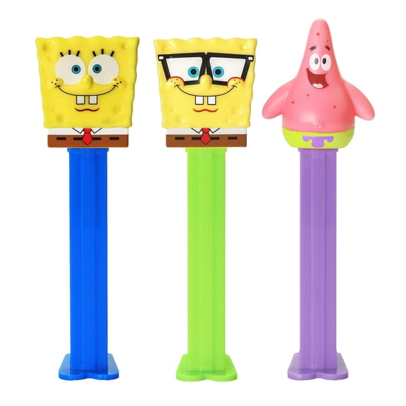 PEZ Spongebob Candy Dispenser Gift Set | Nerdy Spongebob, Patrick, And Smiling Spongebob PEZ Dispensers | Spongebob Squarepants Dispensers With EXTRA Candies Refills | Party Favors, Grab Bags