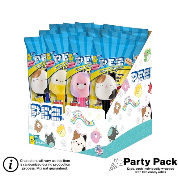 PEZ Squishmallows, 12 Pack - Each Individually Wrapped, 6.96 oz.
