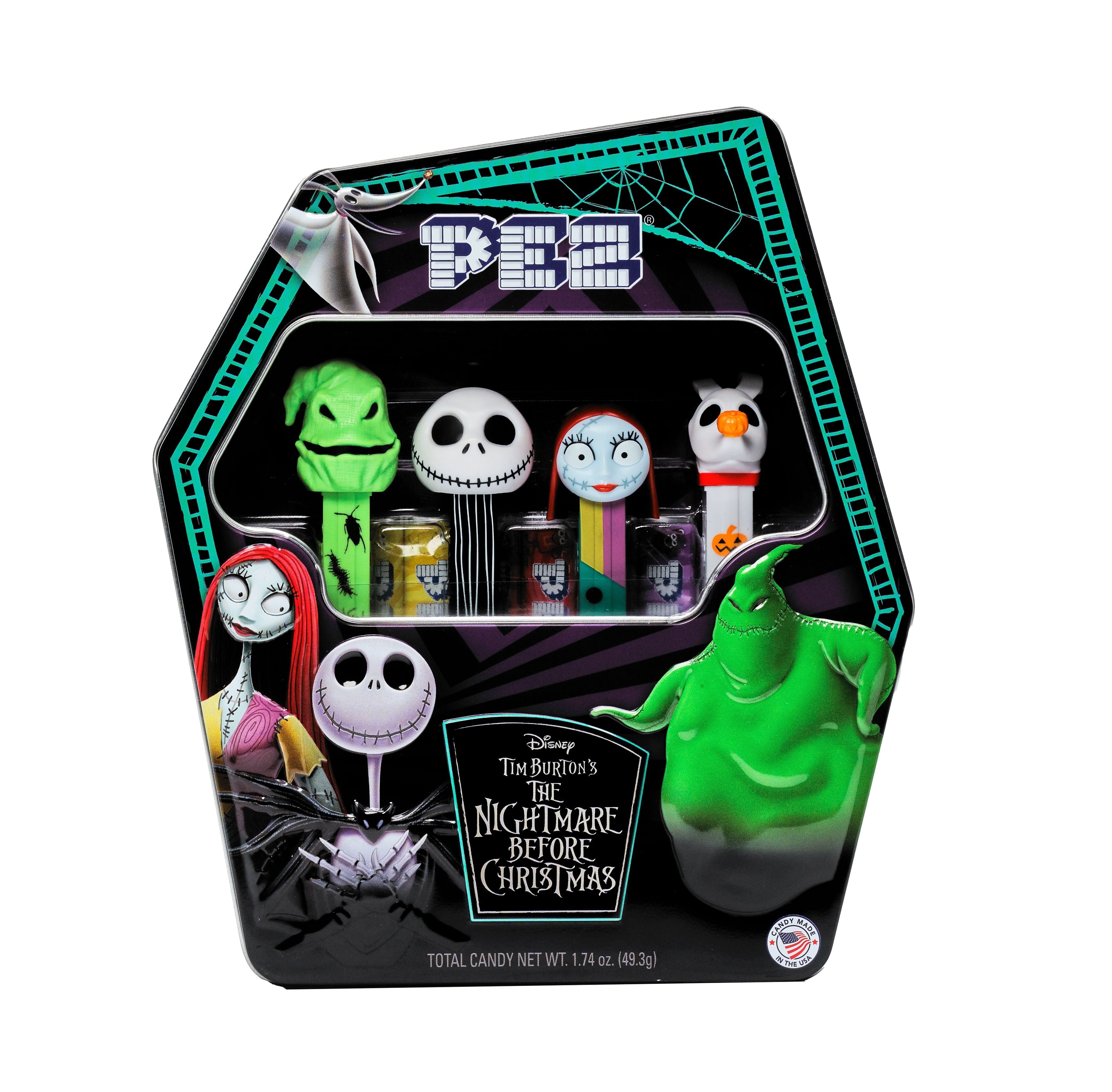 PEZ 'The Nightmare Before Christmas' Gift Set, Four Dispensers and Six Candy Refills in Collectible Tin