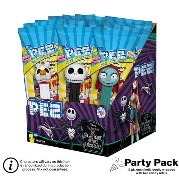 PEZ The Nightmare Before Christmas Party Pack, 12 Pack - Each Individually Wrapped, 6.96 oz.