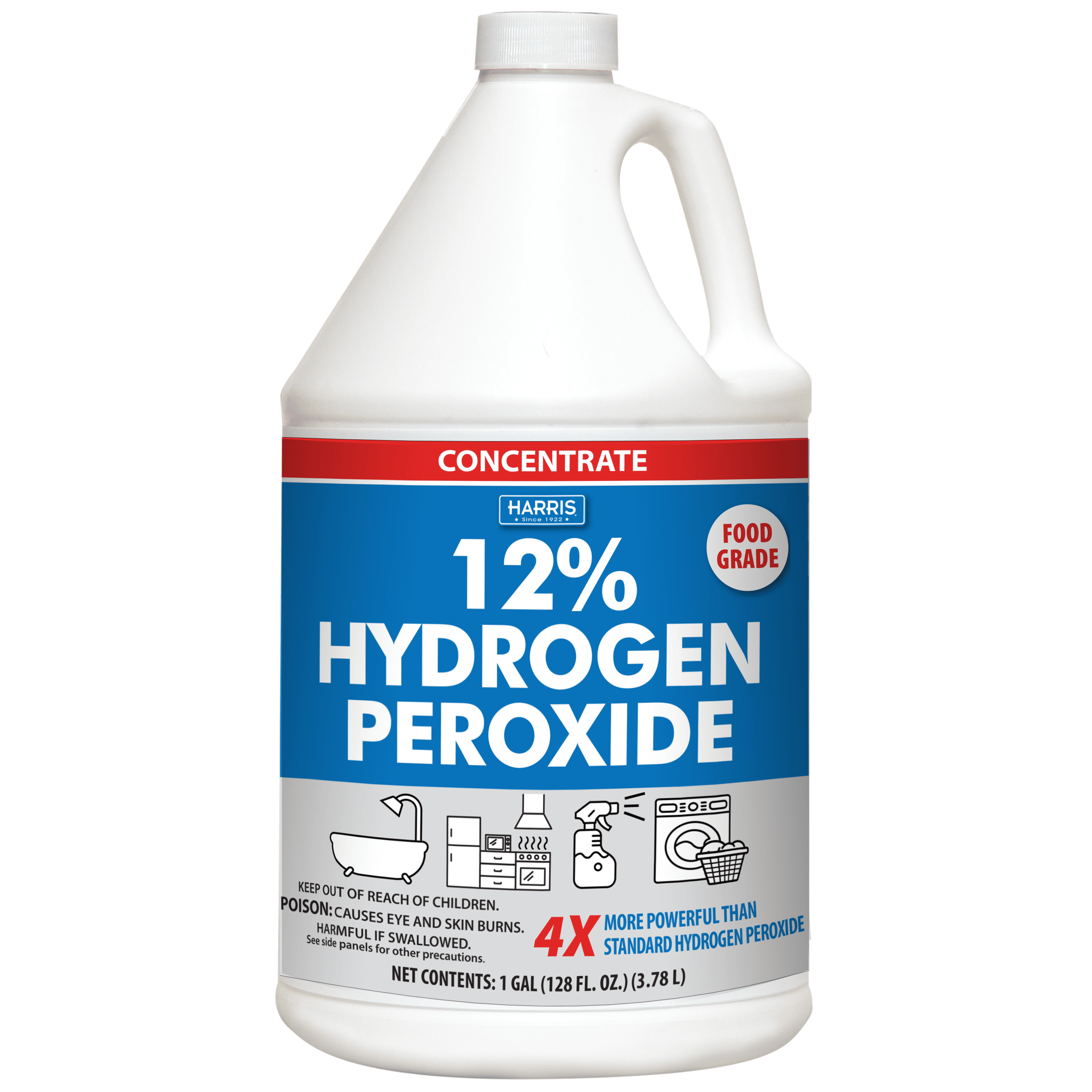 PF Harris  128 oz 12 Percent Concentrated Hydrogen Peroxide Bottle