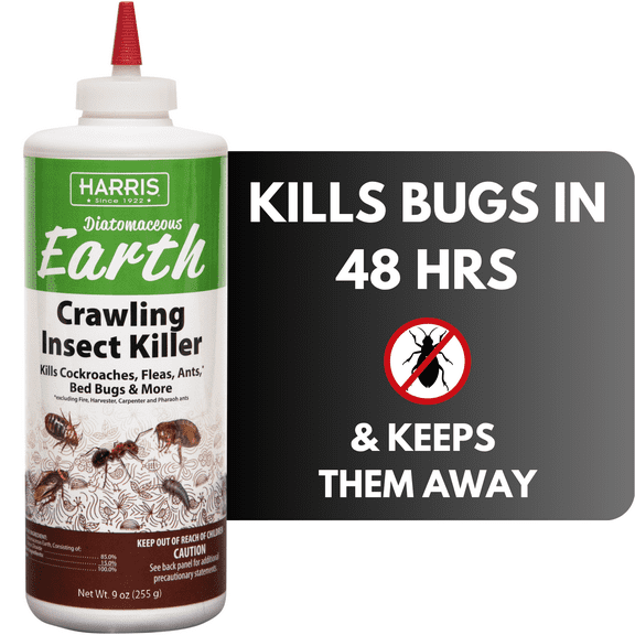Harris Diatomaceous Earth Crawling Insect Killer Powder, 9oz