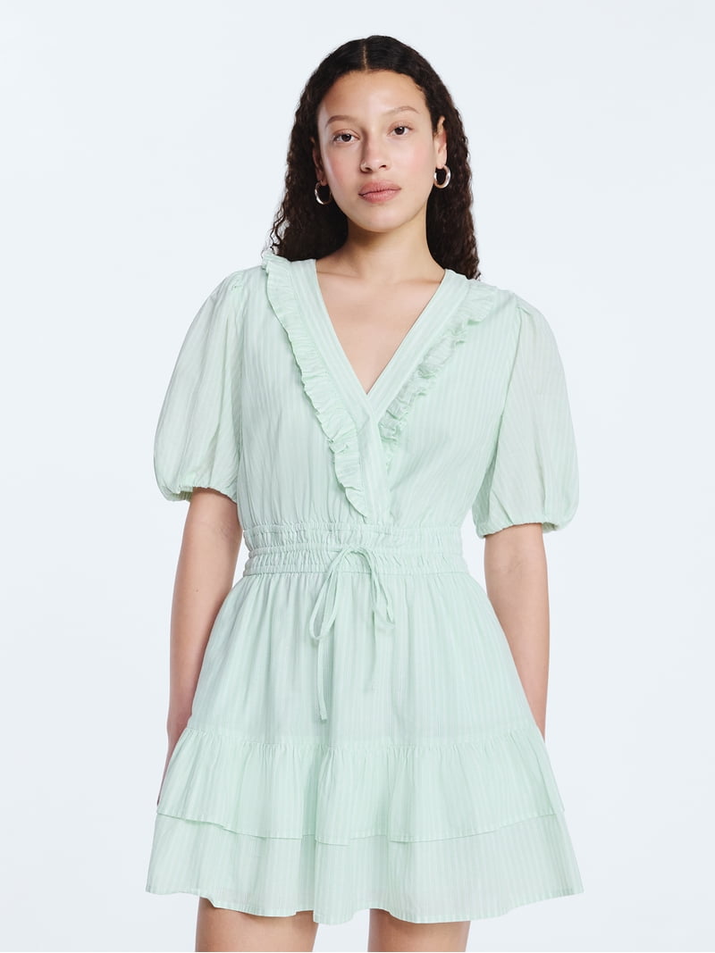 Free Assembly Women's Tiered Ruffle Mini Dress with Short Puff Sleeves, Sizes XS-XXL - Walmart.com Free Assembly Women's Tiered Ruffle Mini Dress with Short Puff Sleeves, Sizes XS-XXL - Walmart.com