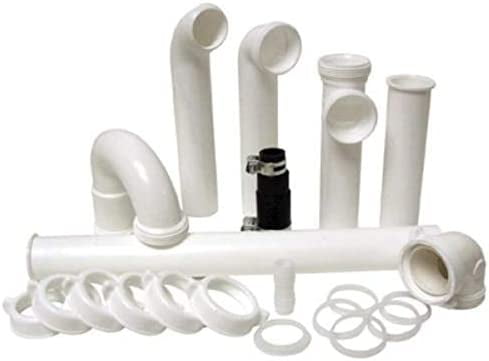 White PVC Garbage Disposal Installation Kit with 1-1/2 inch Pipes