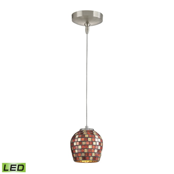 PF1000/1-LED-BN-MLT-Elk Home-Low Voltage - 6 Inch 6W 1 LED Mini Pendant-Multi Color Glass Color