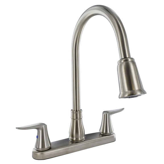 Phoenix Faucets PF221404 Kitchen Faucet, Hi-Arc Spout Pull-Down 2-Handle 8" Deck Mount, Brushed Nickel, Catalina Series