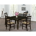 thumbnail image 1 of East West Furniture Parfait 5-piece Wood Dining Table Set in Cappuccino, 1 of 5