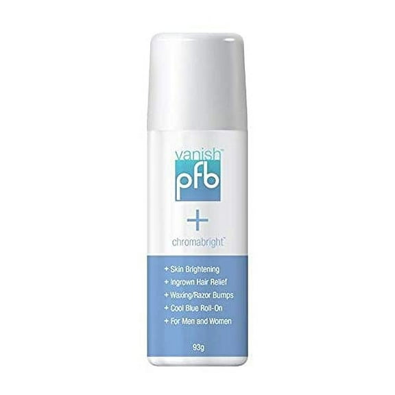 PFB Vanish With ChromaBright Razor Bump Stopper Skin Care Dark Spot Roll On Formula Treats Ingrown Hairs Razor Burns - 93g