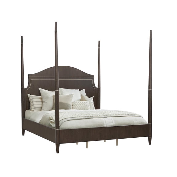PFC Asher Park King Poster Bed, Piano Brown Finish