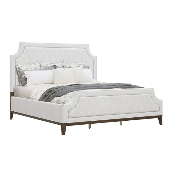 PFC Asher Park King Upholstered Bed, Piano Brown Finish