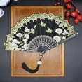 thumbnail image 1 of PFDDRW Chinese LuXury Gliding Folding Fan Wedding Bridal Fan Dance Performance New W1 (black), 1 of 6