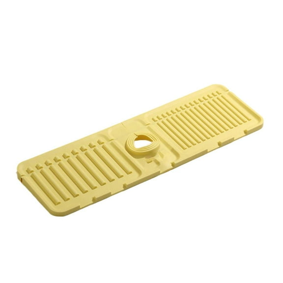 PFDDRW Egg yellow faucet drain pad narrow sink silicone splash pad pool can be cut non-slip soap pad bathroom water pad(yellow)