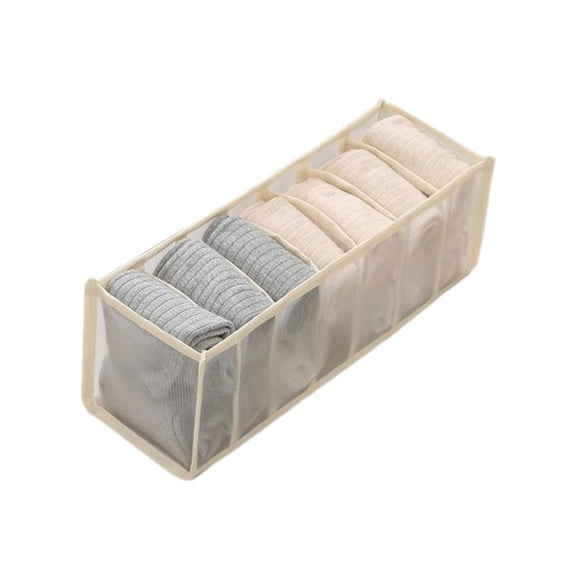 PFDDRW Foldable Drawer Organizer Divider Underwear Clothes Closet Socks Box cream-coloured