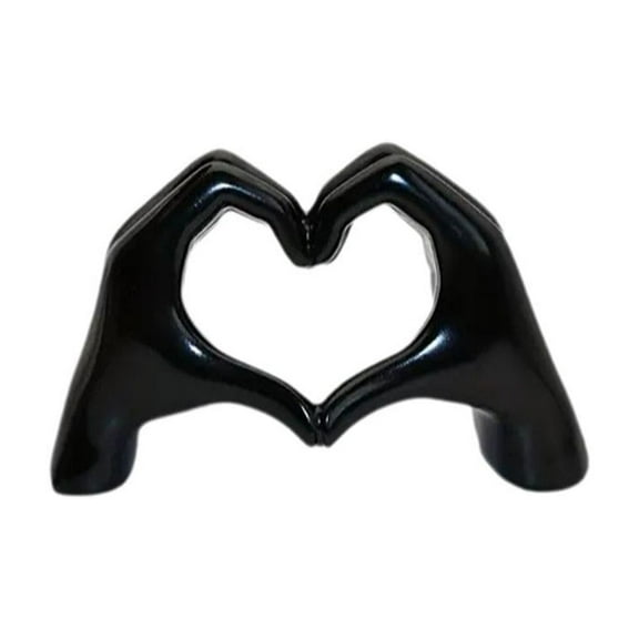 PFDDRW Heart Sculpture Decor Resin Modern Abstract Love Statue Decoration Bedroom Finger Room Living Shelf Q6L9 Desktop (black)