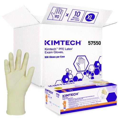 PFE Latex Exam Gloves, Powder-Free, X-Large, 6.3 mil Thick, 9.5" Long, Natural, 1,000/Carton | Bundle of 2