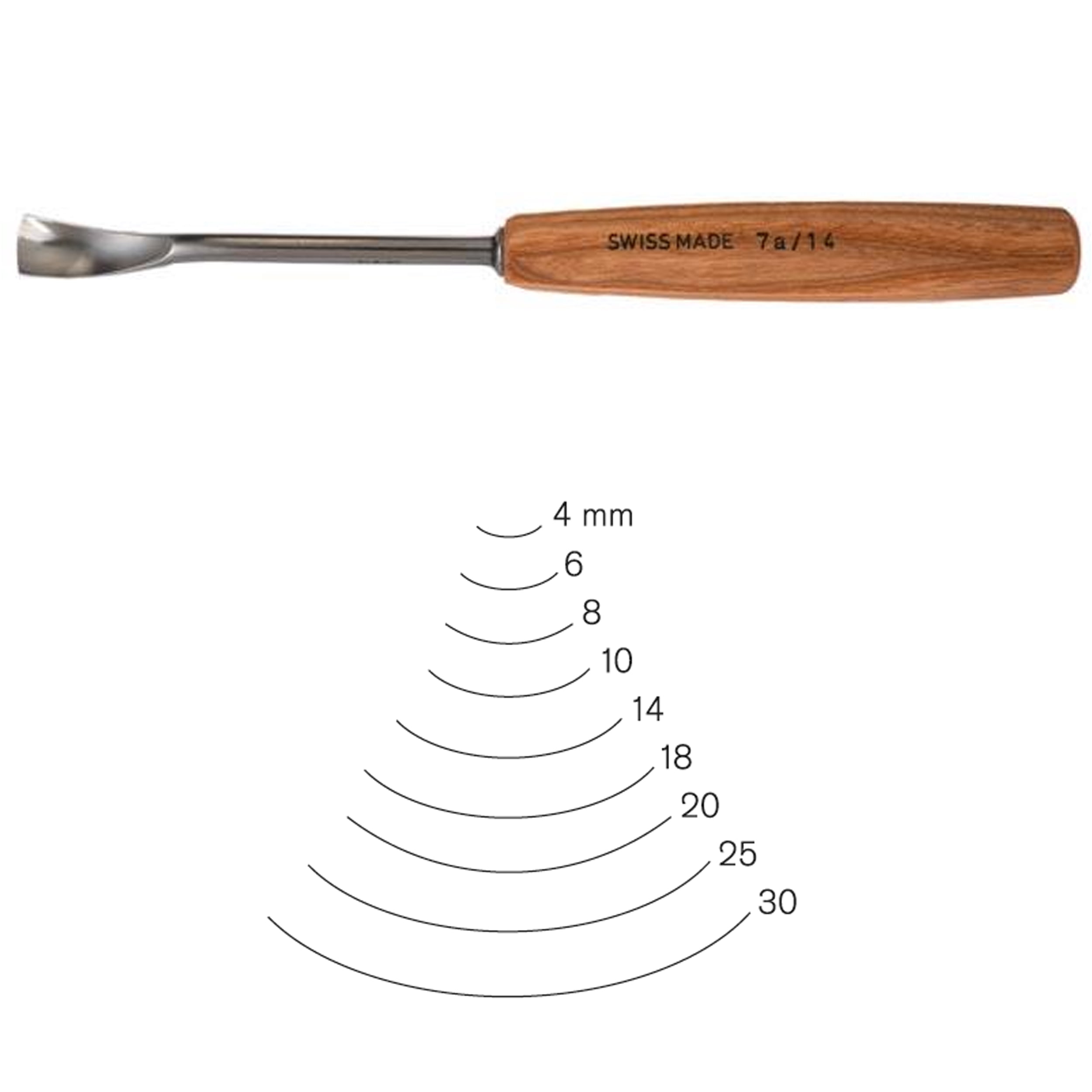 Pfeil Swiss Made 25mm #7 Sweep Gouge - Premium Wood Carving Tool