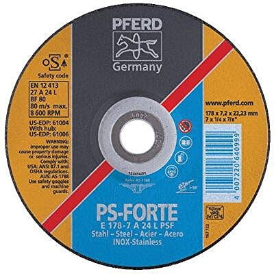 PFERD 61005 9 X 1/4 X 7/8 T27 GW A24L PSF-INOX
