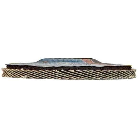 PFERD Polifan SG Abrasive Flap Disc, Type 27, Round Hole, Phenolic Resin Backing, Zirconia Alumina, 4" Dia., 60 Grit (Pack of 1)