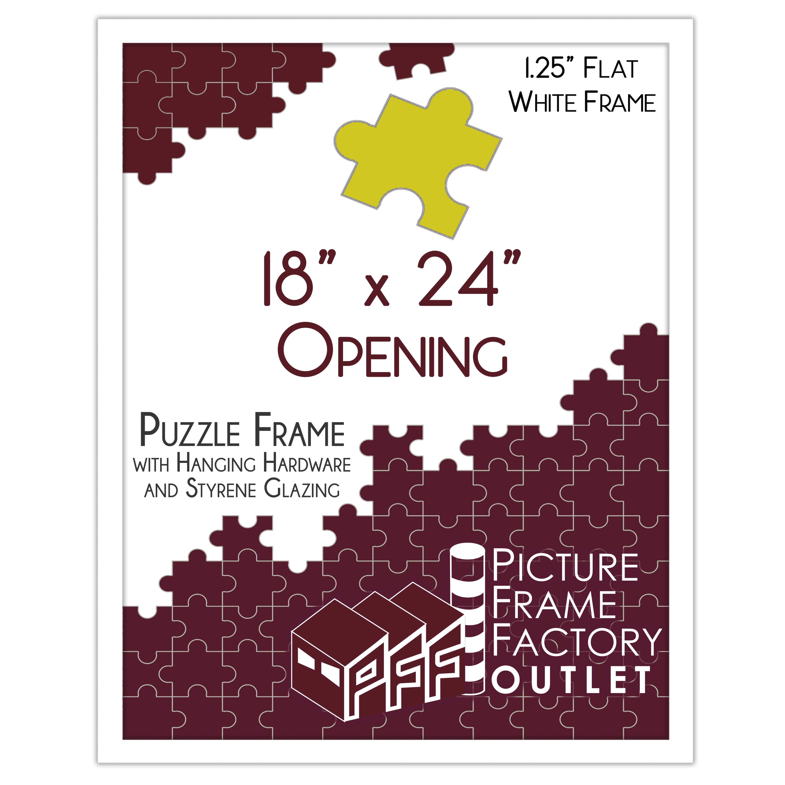 18x24 White Manufactured Wood Picture Frame with Plexiglass