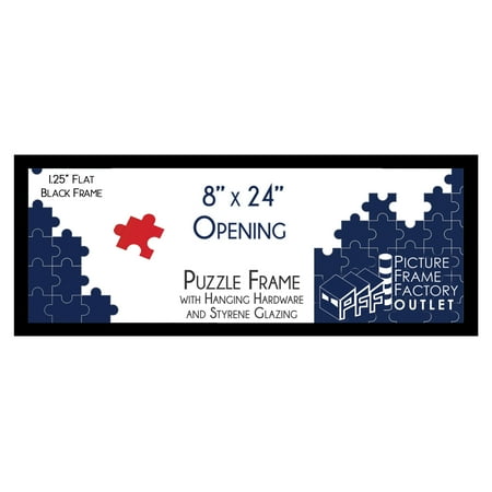 PFF PictureFrameFactoryOutlet - 6x22 Inch - Premium 1.25" Black Profile - Picture Frame for Artwork, Puzzles, Photos, Certificates