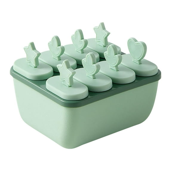 PFFRIZ 3PCS Green Popsicle Mould,Large Capacity 8 Popsicles Making Tool, Popsicle With Lid Ice Cream Tray,Reusable Popsicle Making Tool,Suitable for Juice,Puree,Yogurt,Fruit,Pudding(A-2PCS)
