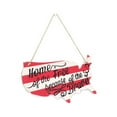 thumbnail image 1 of PFFRIZ 4th of July Welcome Door Sign Independence Day Decorations Wreath Patriotic Door Hanger American Flag Hanging Sign Clearance, 1 of 4