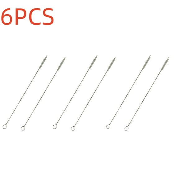 PFFRIZ 6 Pcs Reusable Stainless Steel Drinking Straws Cleaning Brush Clearance(6.9in)