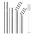 thumbnail image 1 of PFFRIZ Clearance 12-Pack Reusable Stainless Steel Straws, Metal Straws, Free 2 Cleaning Brush Included, 1 of 7