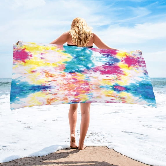 PFFRIZ Extra Large Beach Towel Microfiber Beach Towel Super Lightweight Colorful Bath Towel Sandproof Beach Blanket Multi-Purpose Towel For Travel Swimming Pool 30x60 Inch Microfiber Beach Towel