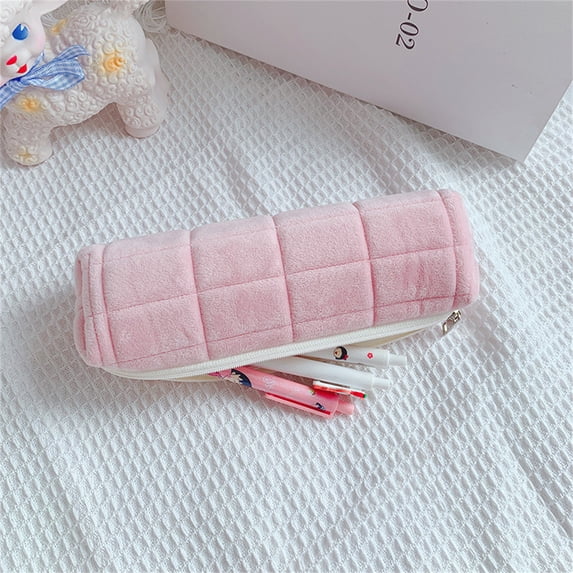 PFFRIZ Small Pencil Pouch, 1PC Office Stationery Pen Pouch, Plush Storage Bags, Student Storage Stationery Pen Bag, Mini Makeup Cosmetic Bag